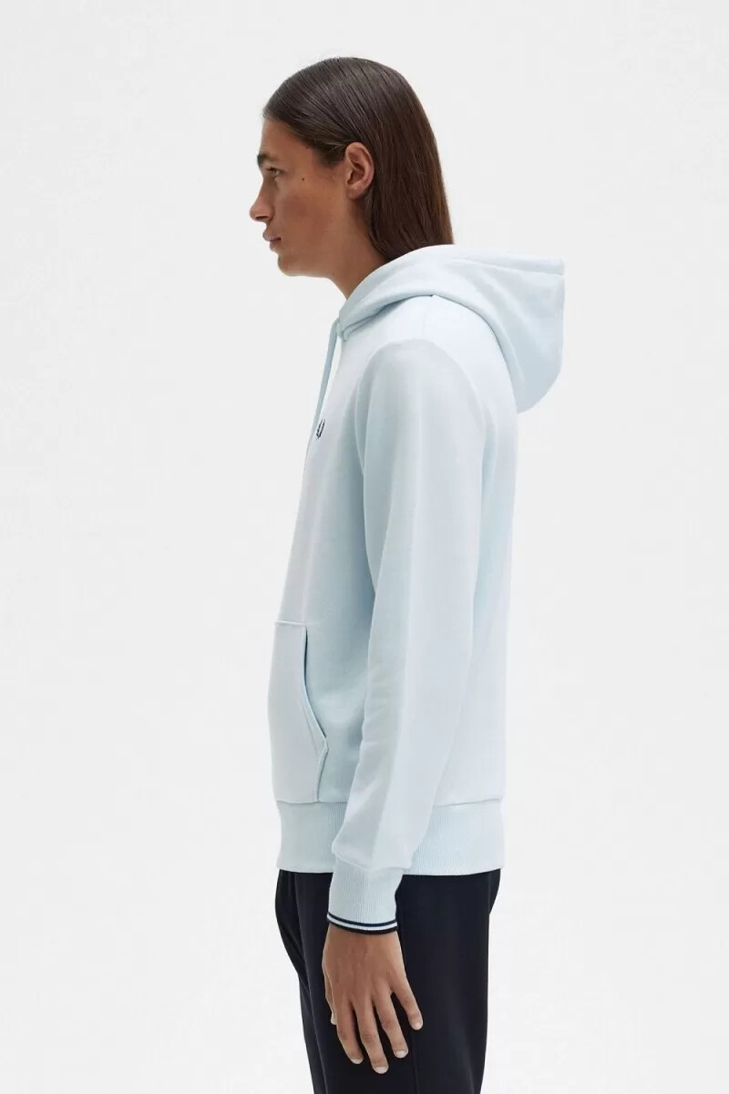 fred perry tipped hooded herrtröjor ljusblå