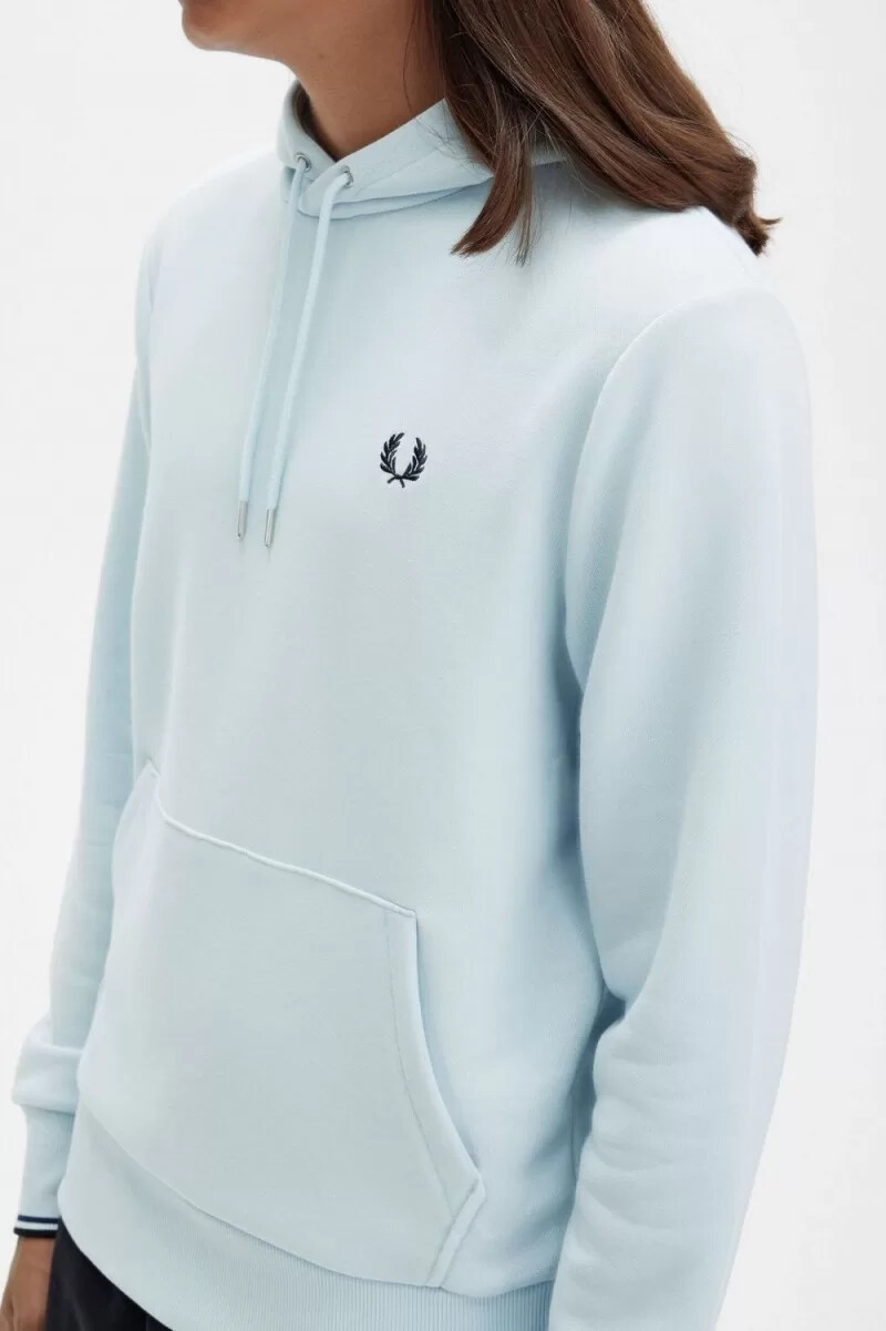 fred perry tipped hooded herrtröjor ljusblå