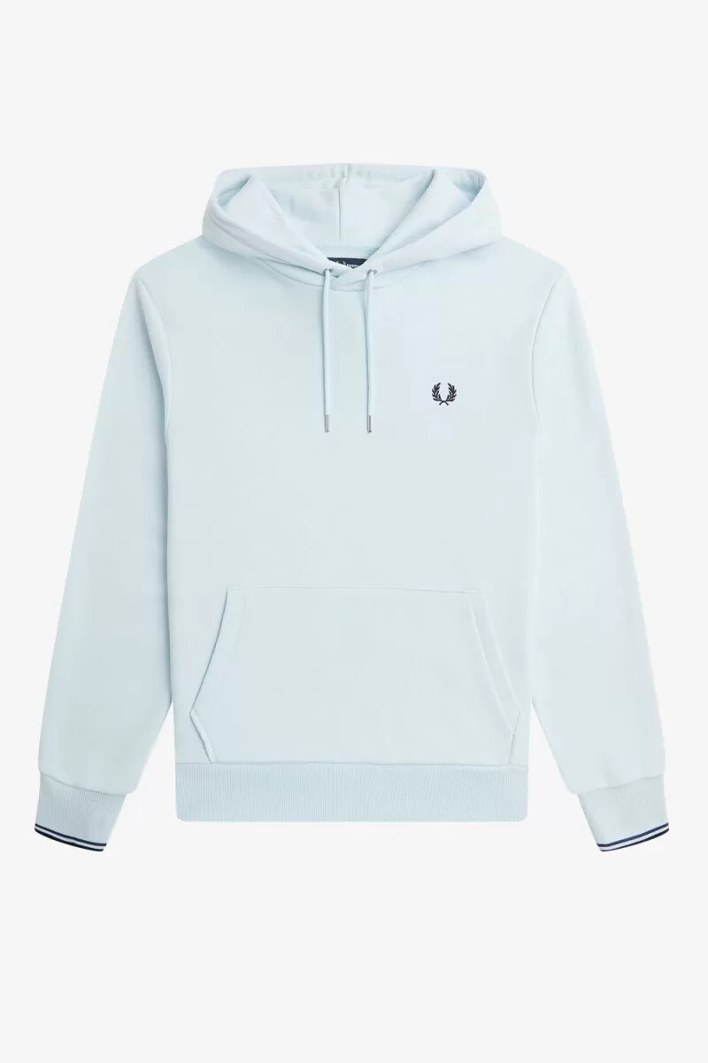 fred perry tipped hooded herrtröjor ljusblå