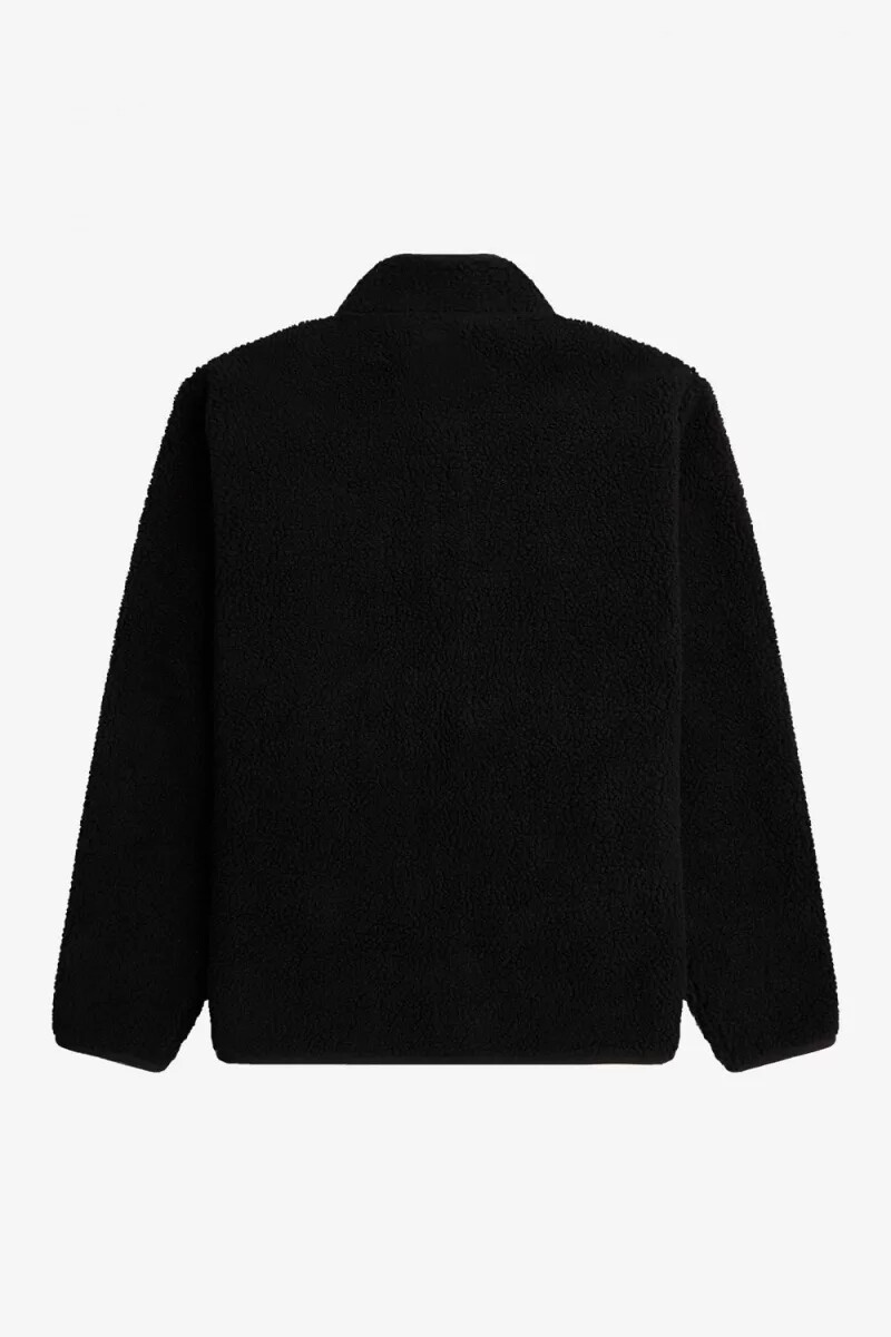 fred perry zip through borg fleece herrtröjor svarta
