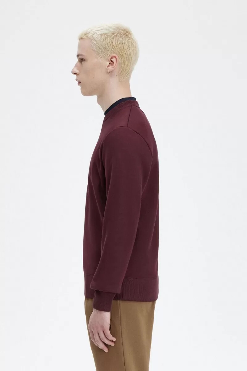 fred perry broderade herrtröjor oxblood