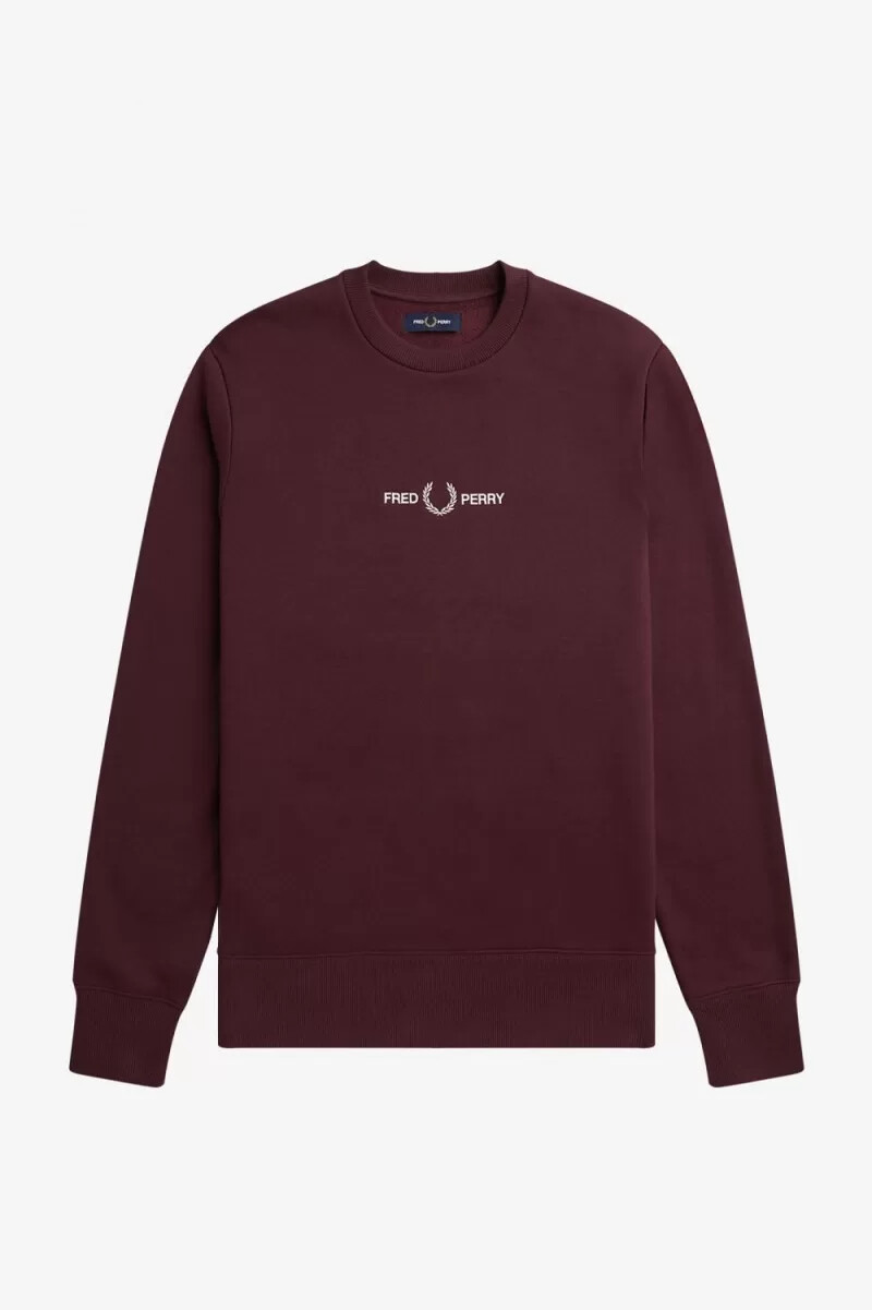 fred perry broderade herrtröjor oxblood