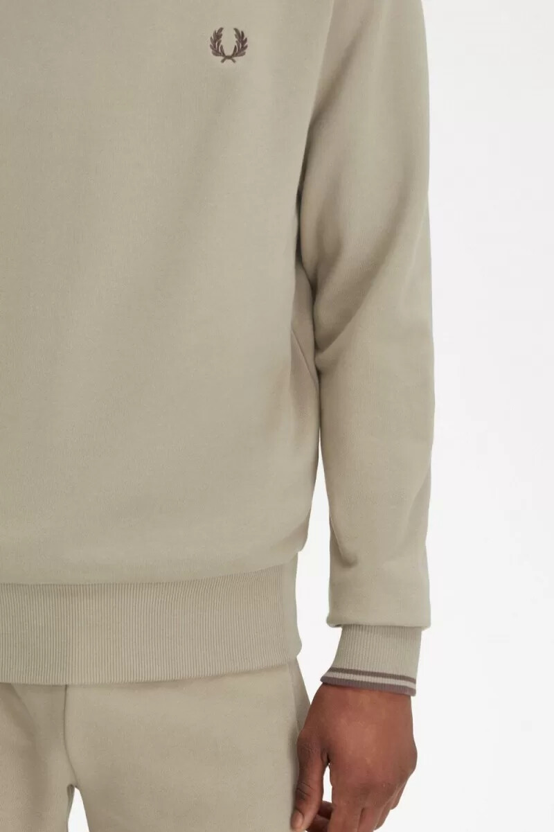 fred perry crew neck herrtröjor varm grå mörkröd