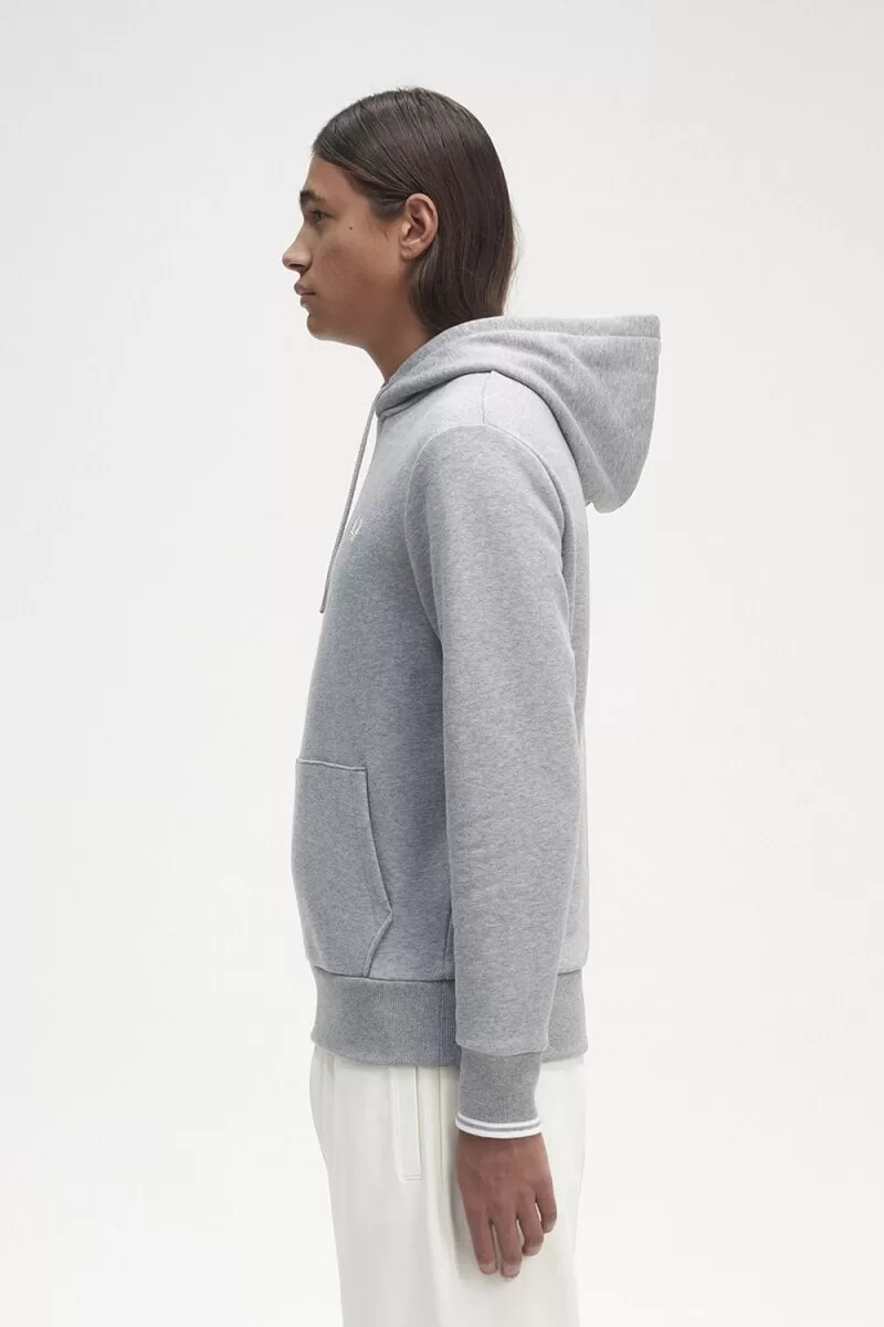 fred perry tipped hooded herrtröjor grå