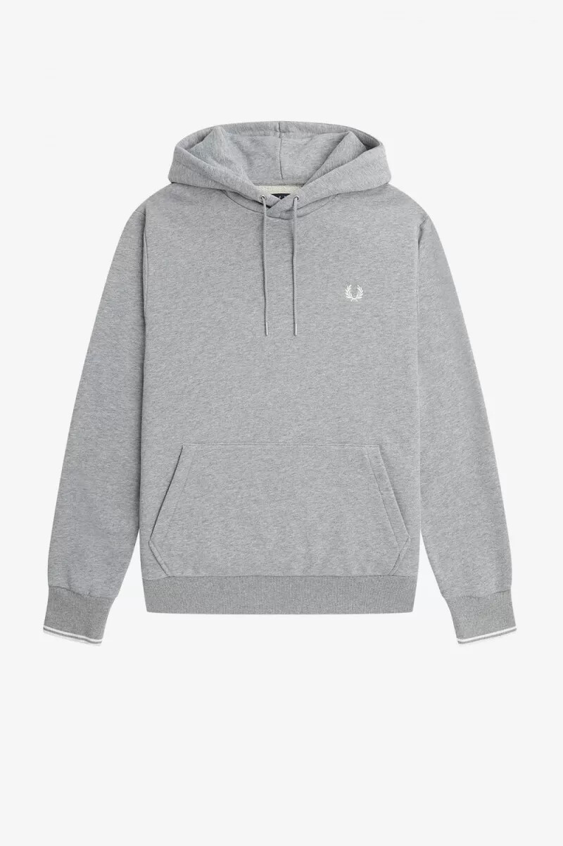 fred perry tipped hooded herrtröjor grå
