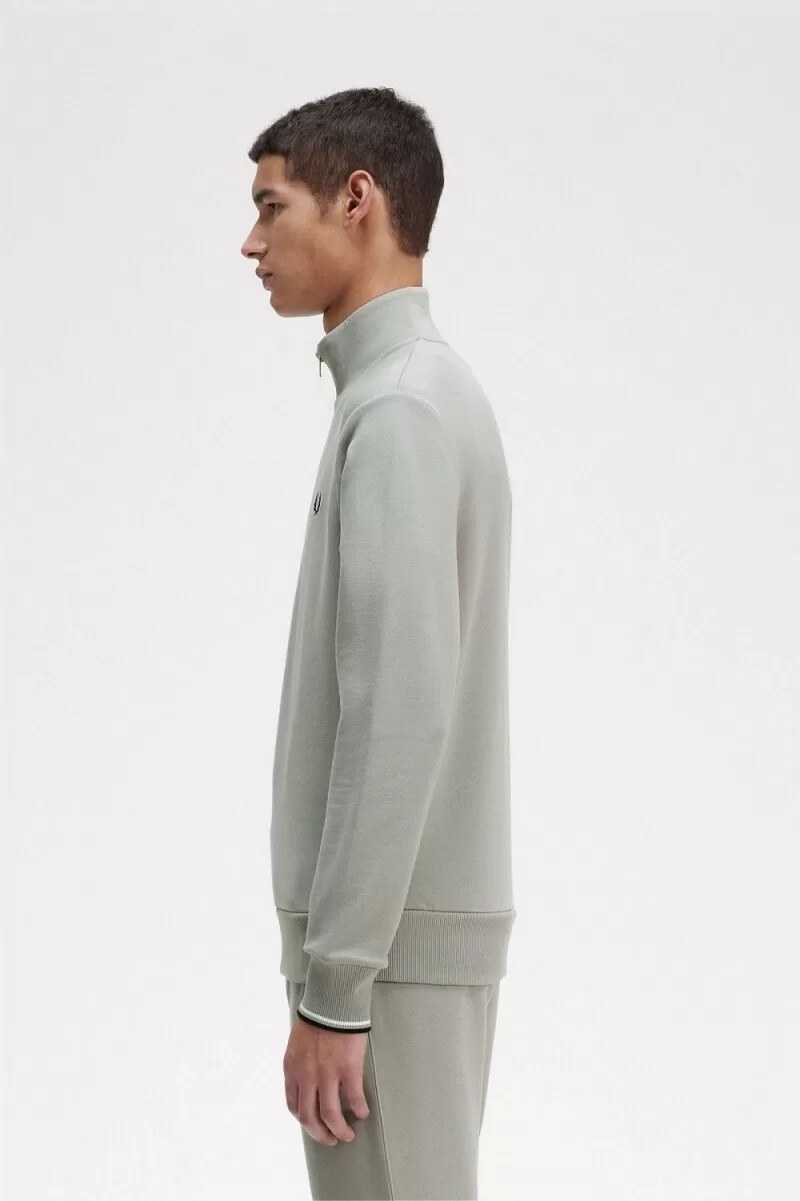 fred perry herrtröjor med halv dragkedja grå