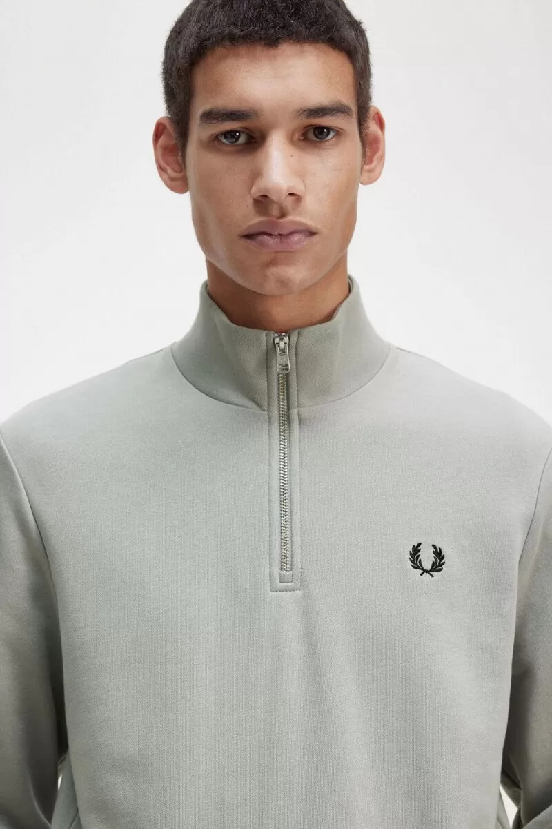 fred perry herrtröjor med halv dragkedja grå
