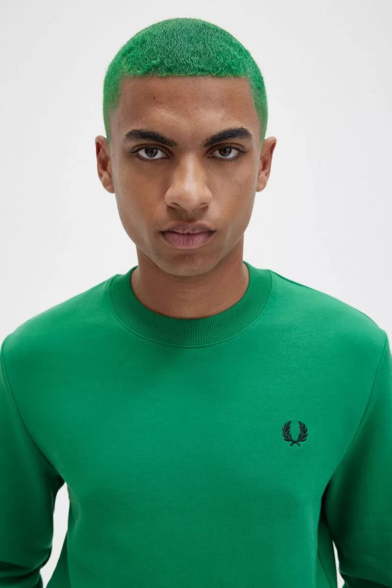 fred perry rund neck herrtröjor grön