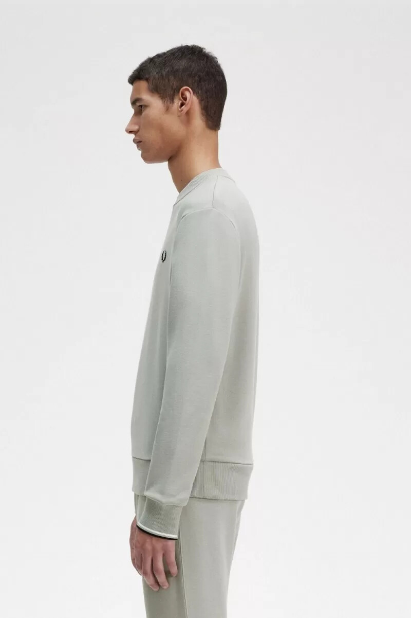 fred perry crew neck herrtröjor grå