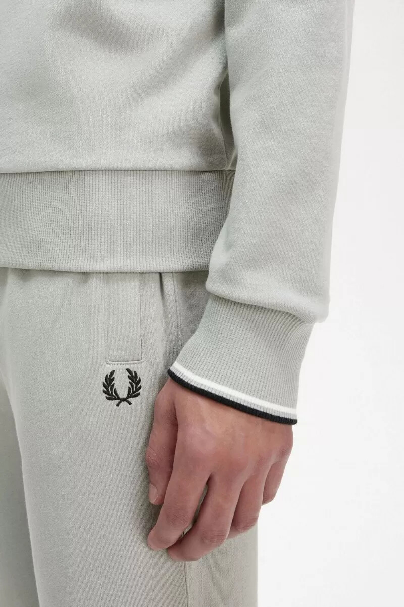 fred perry crew neck herrtröjor grå