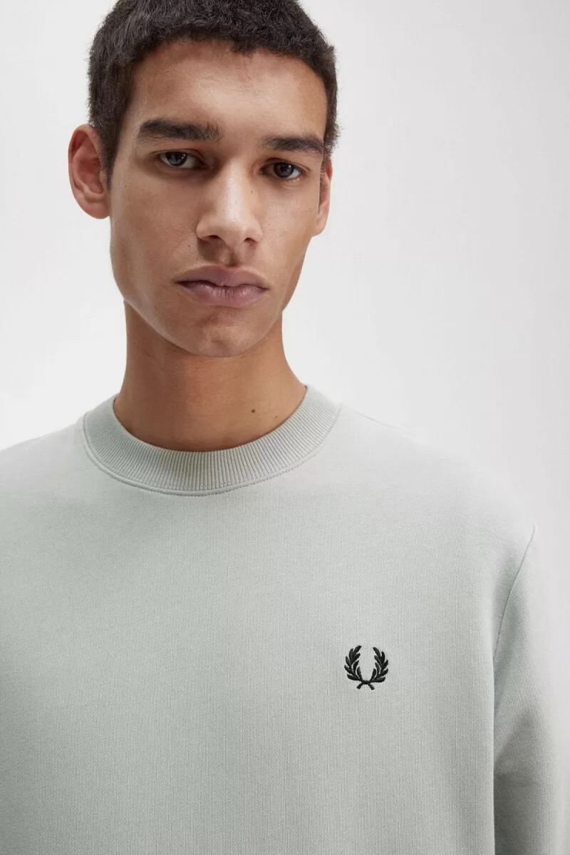 fred perry crew neck herrtröjor grå