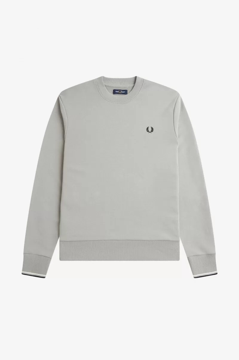 fred perry crew neck herrtröjor grå