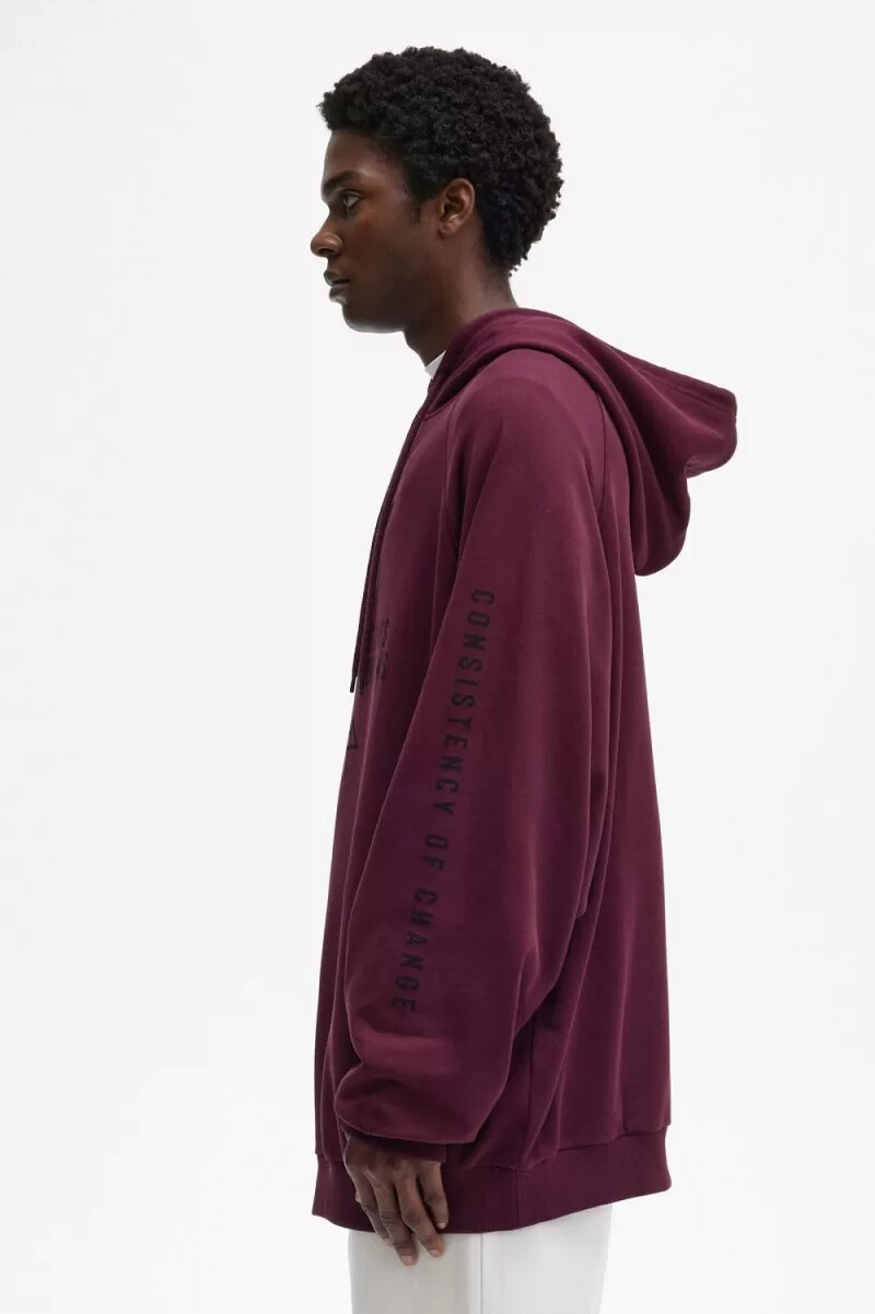 fred perry mönstrade hoodie herr marinblå