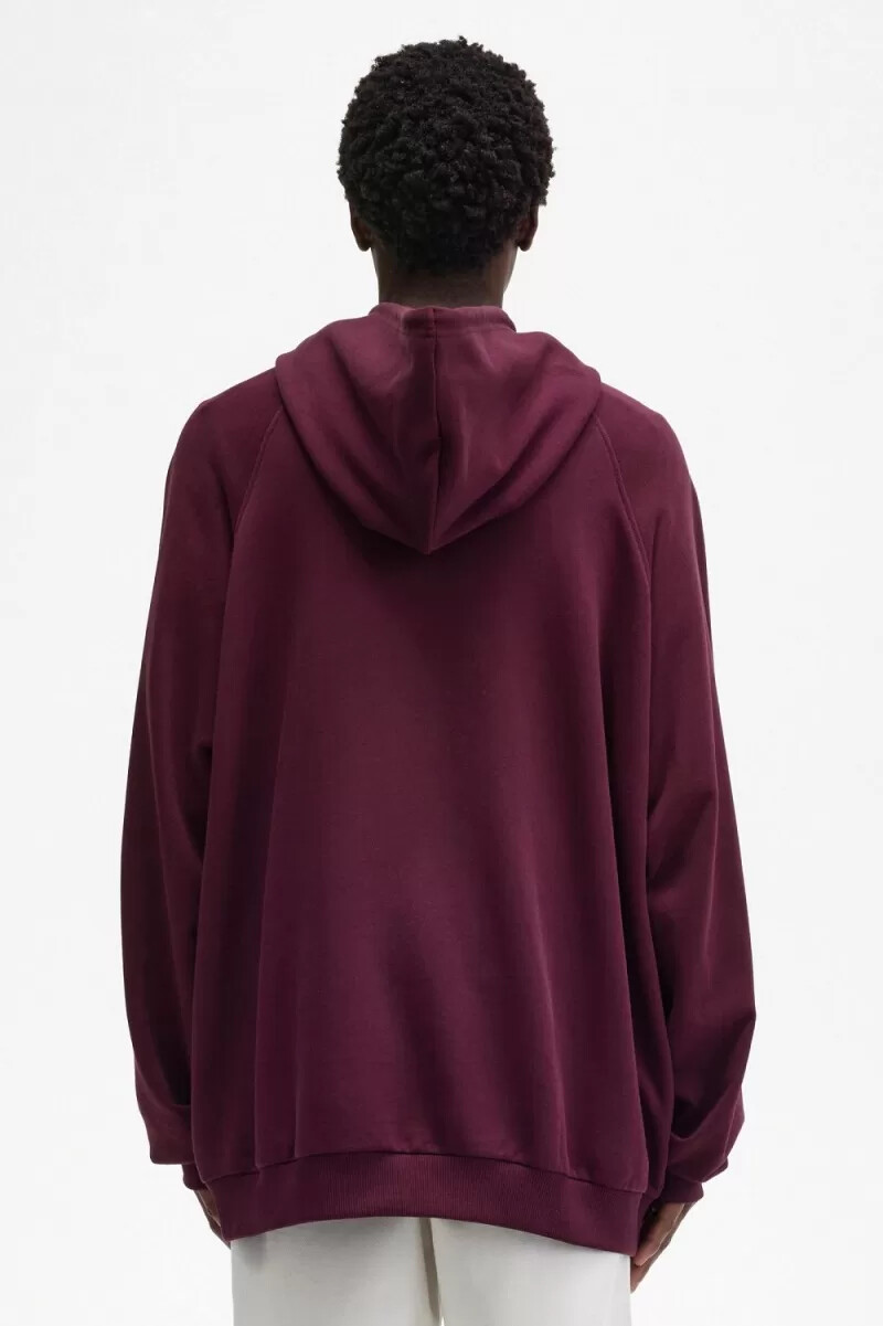 fred perry mönstrade hoodie herr marinblå
