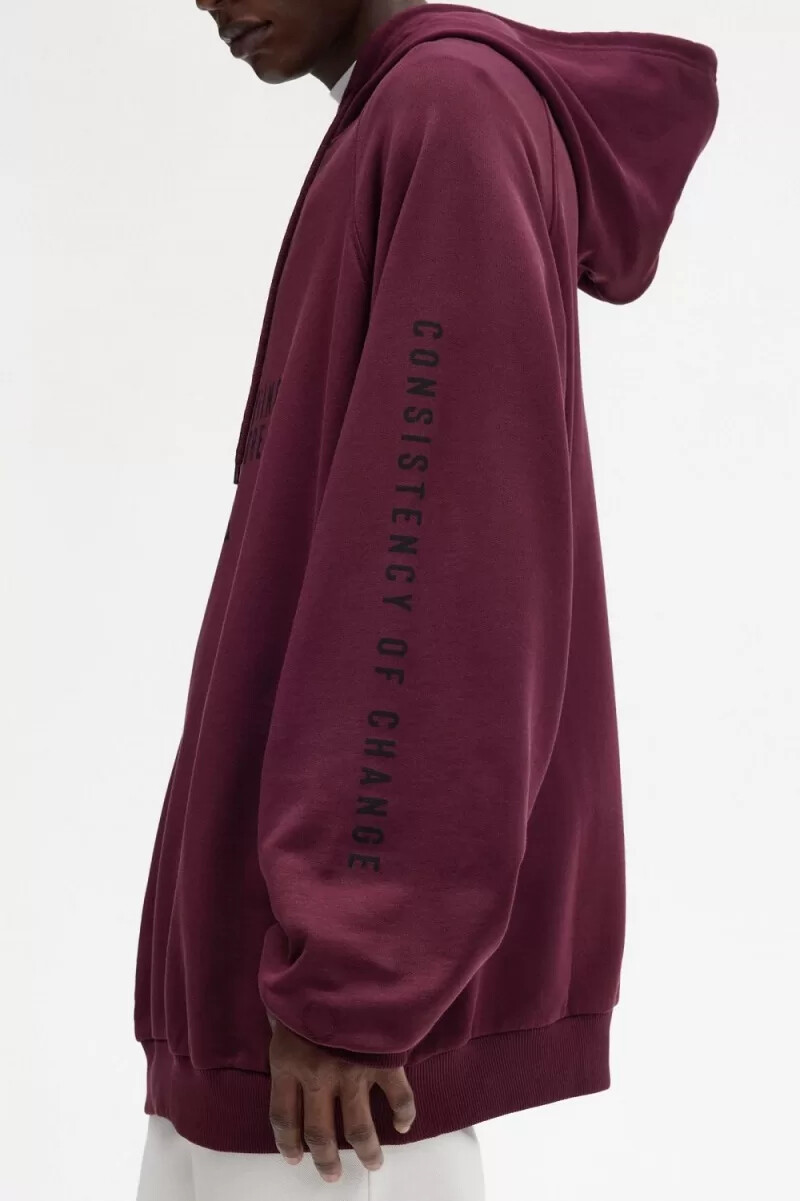 fred perry mönstrade hoodie herr marinblå
