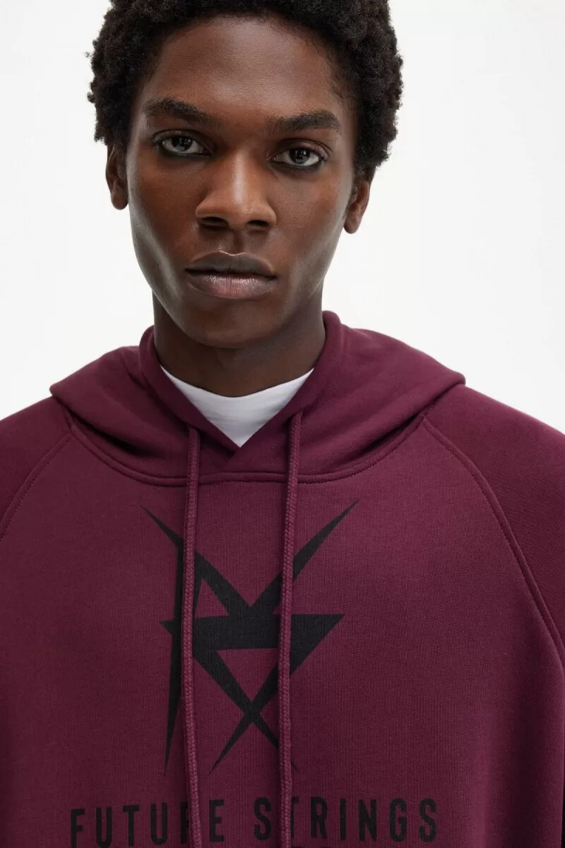 fred perry mönstrade hoodie herr marinblå