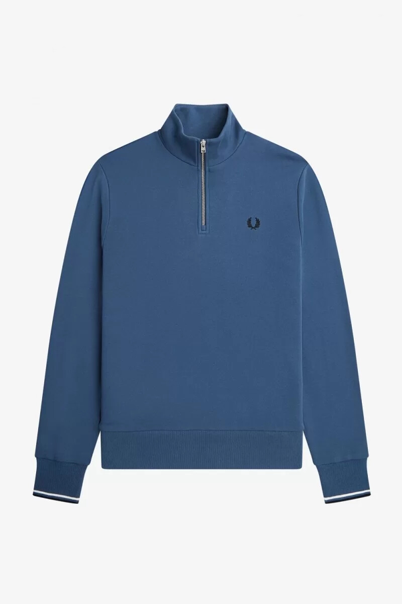fred perry herrtröjor med halv dragkedja midnattsblå