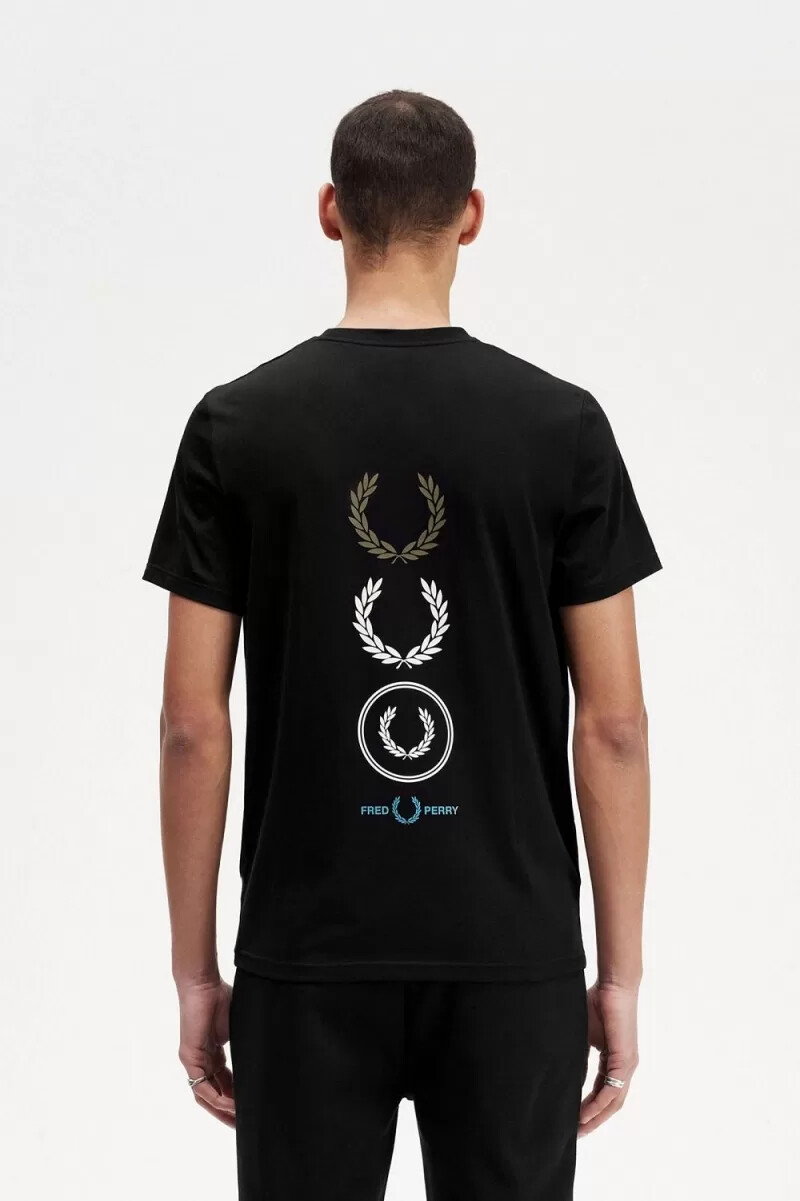 fred perry graphic branding herr t-shirt svart