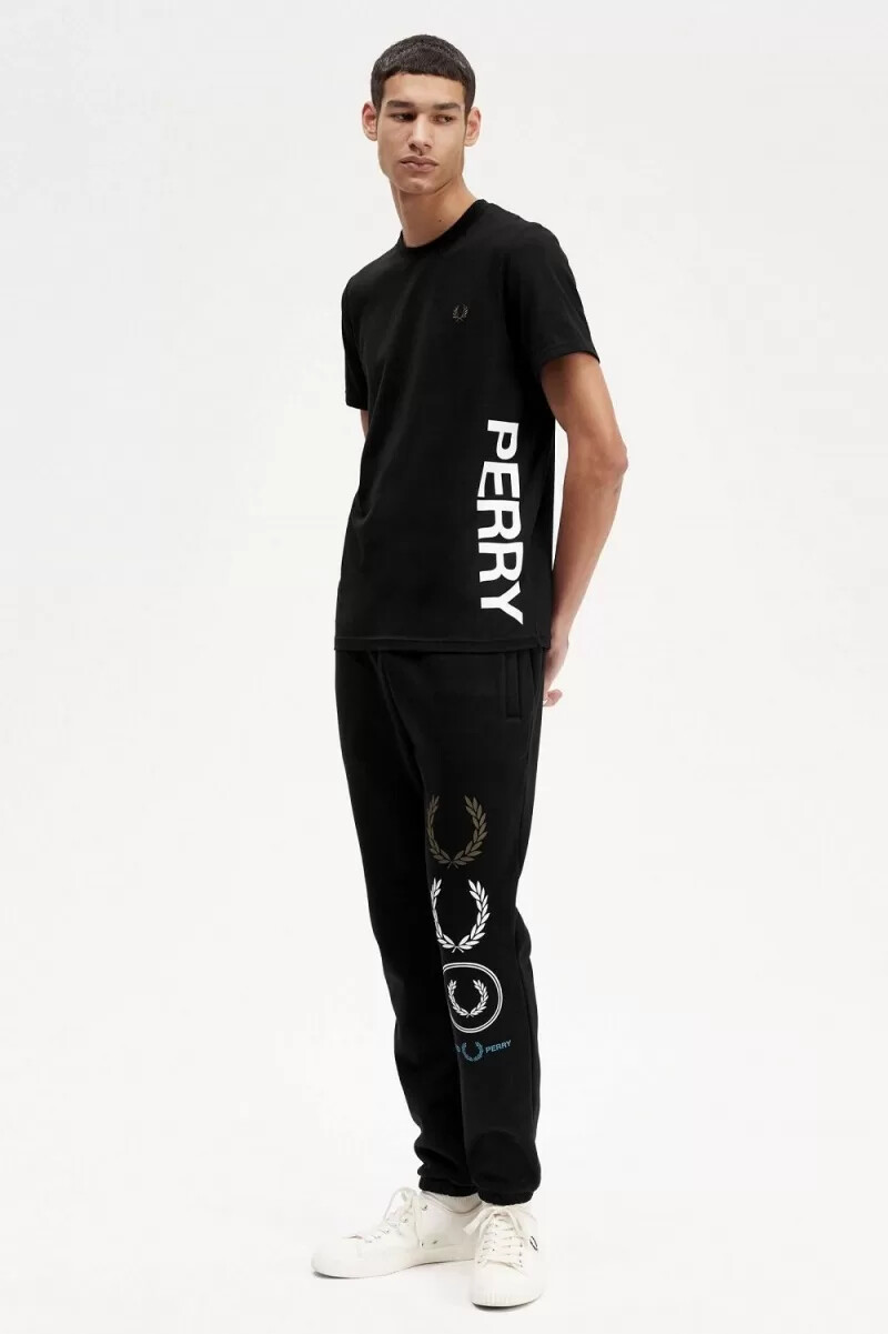 fred perry graphic branding herr t-shirt svart