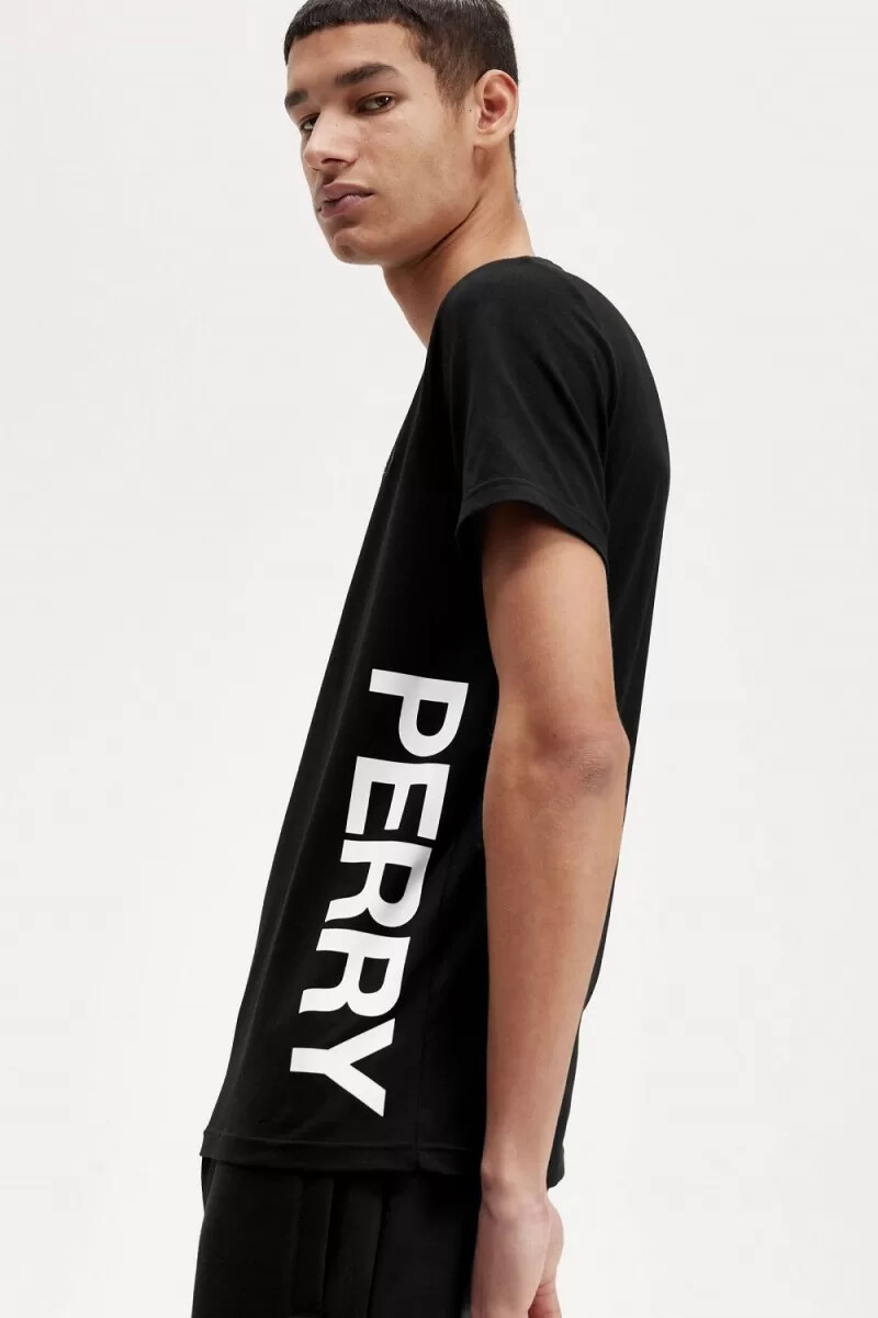 fred perry graphic branding herr t-shirt svart