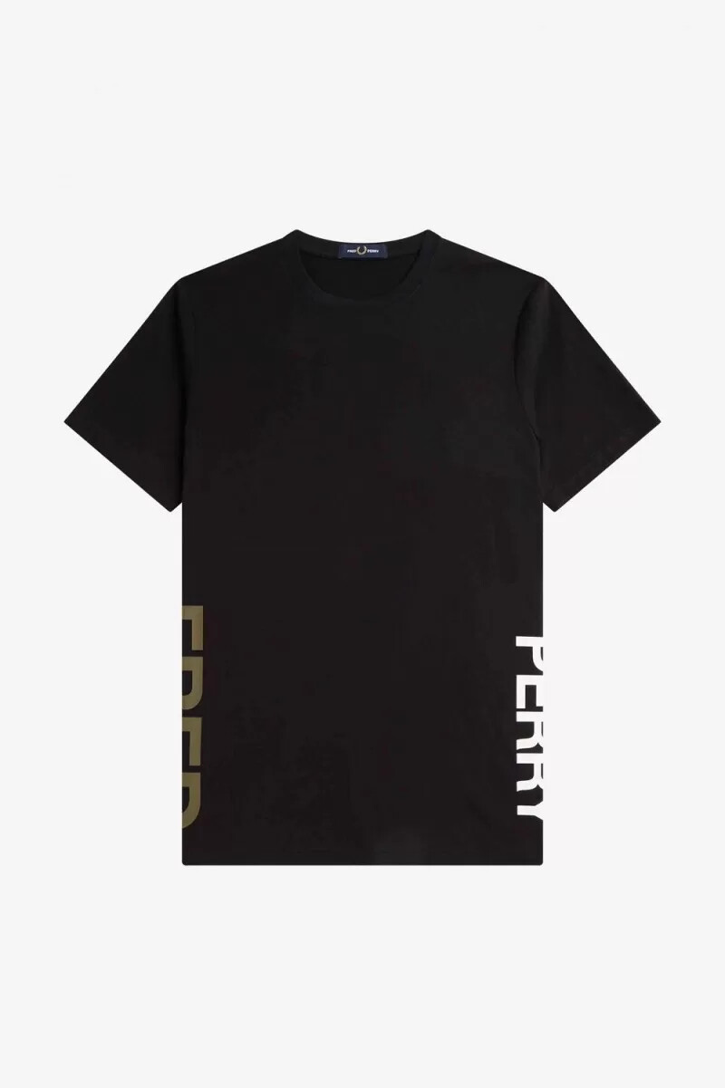 fred perry graphic branding herr t-shirt svart