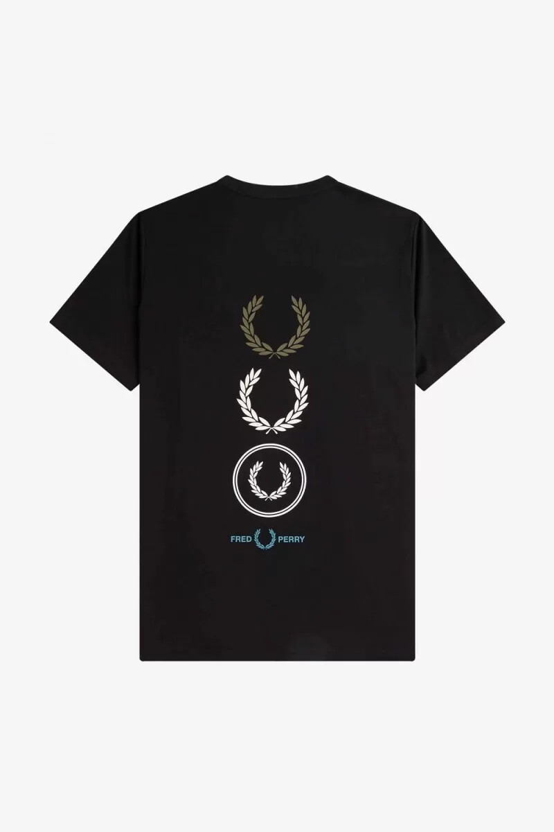 fred perry graphic branding herr t-shirt svart