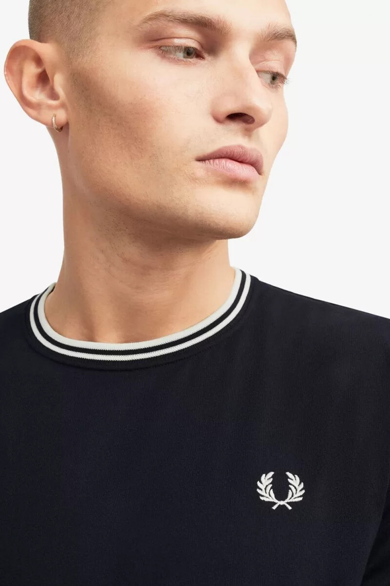 fred perry twin tipped herr t-shirt marinblå