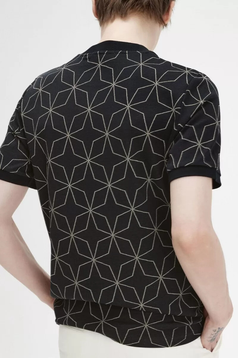 fred perry geometrisk herr t-shirt svart