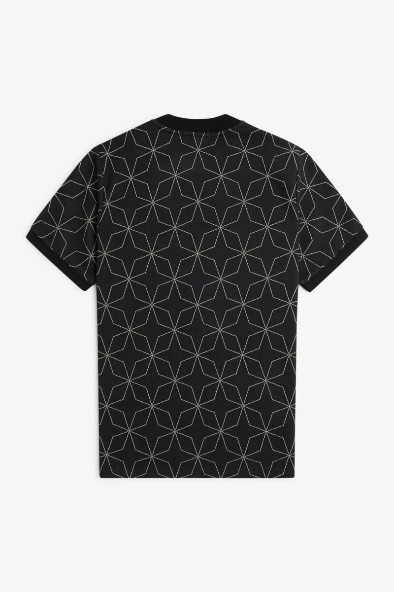 fred perry geometrisk herr t-shirt svart