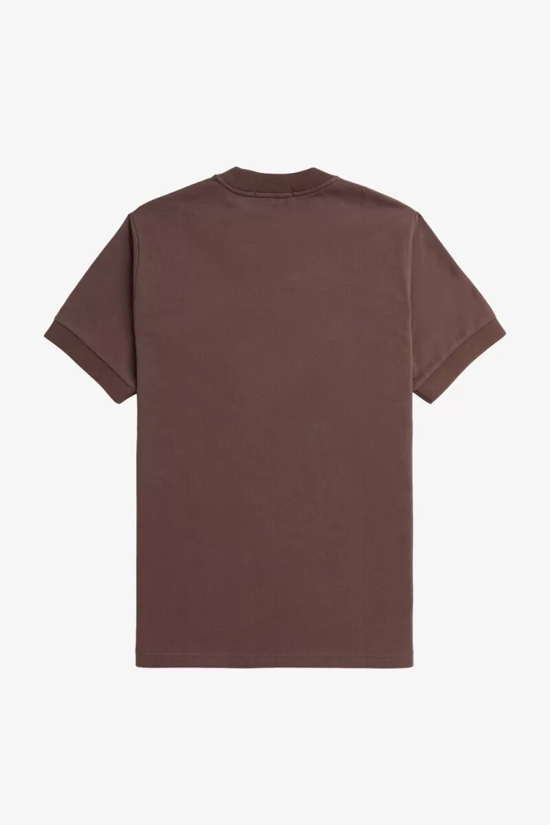 fred perry loopback jersey pocket herr t-shirt mörkröd