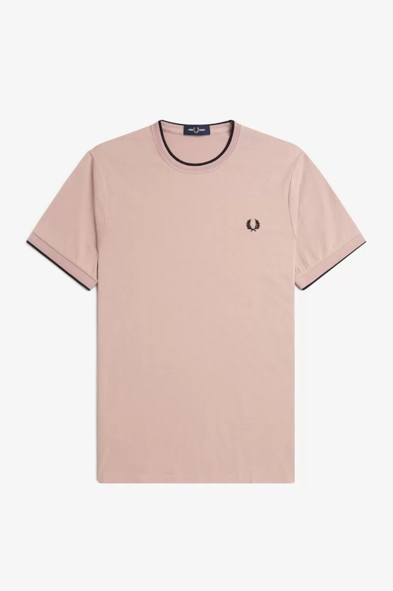 fred perry twin tipped herr t-shirt mörkrosa dusty rose svart