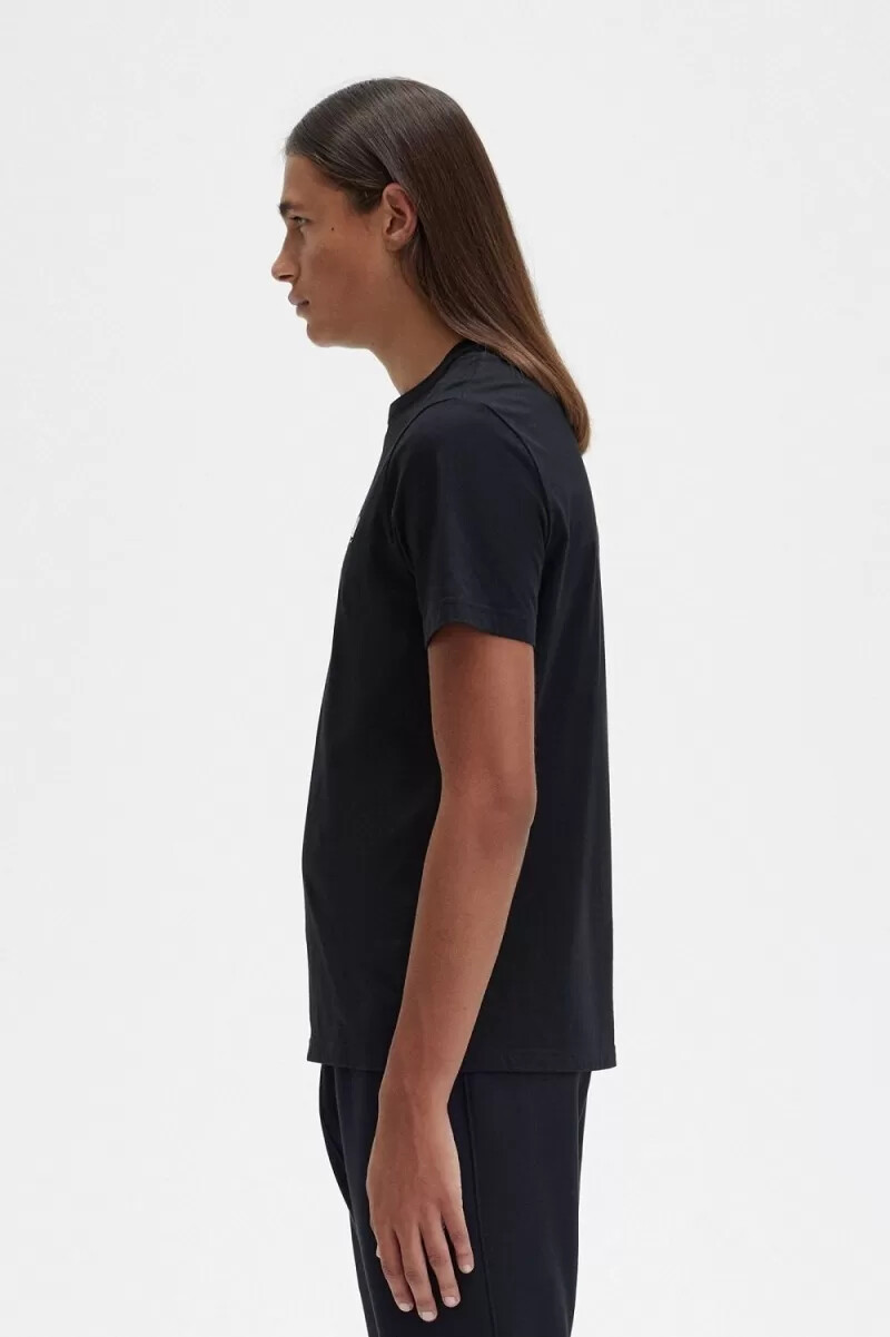 fred perry rund neck herr t-shirt svart