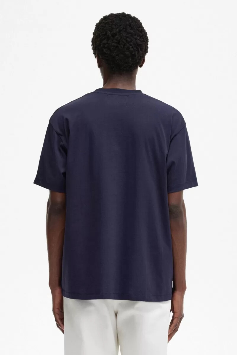 fred perry mönstrad herr-t-shirt marinblå