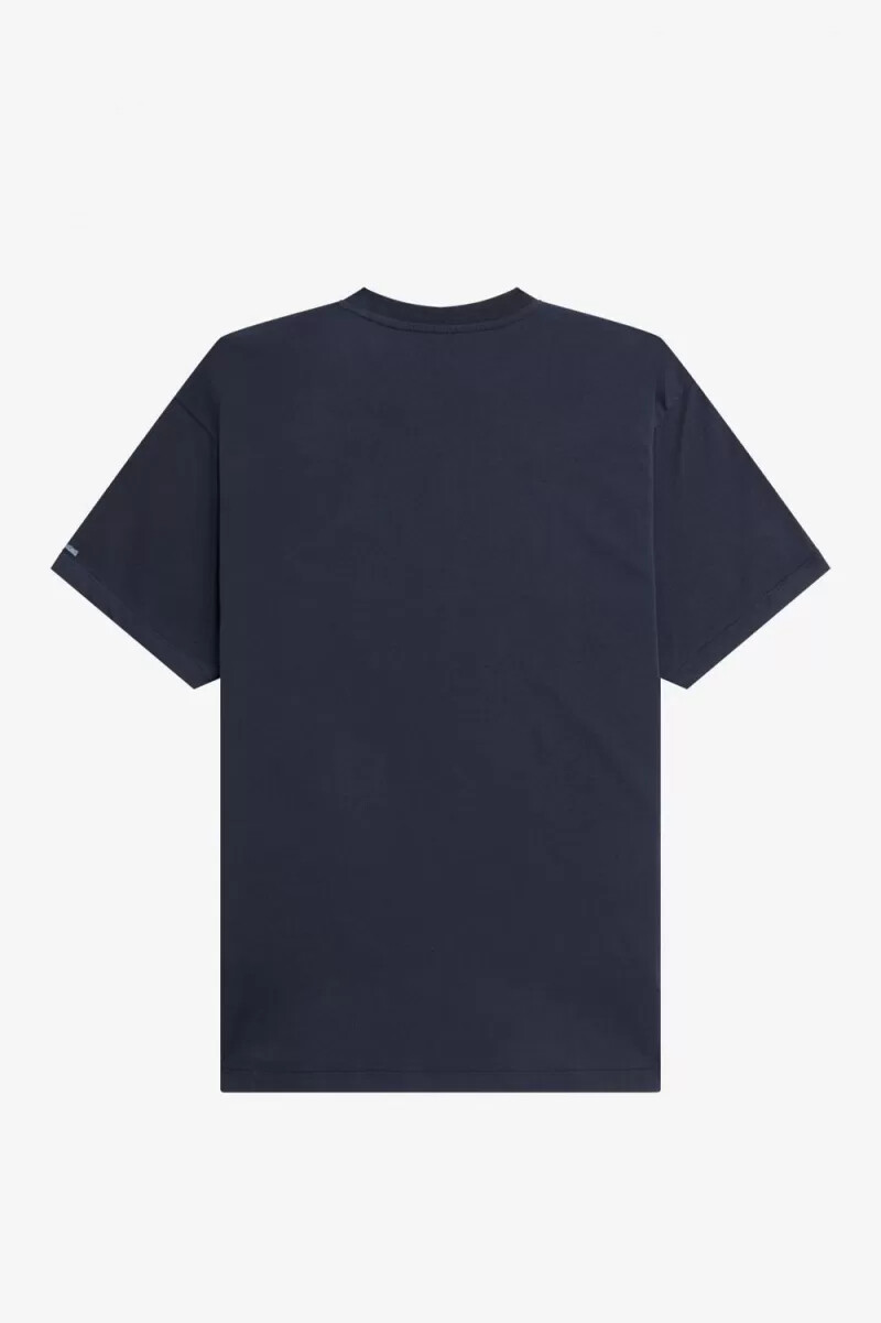 fred perry mönstrad herr-t-shirt marinblå