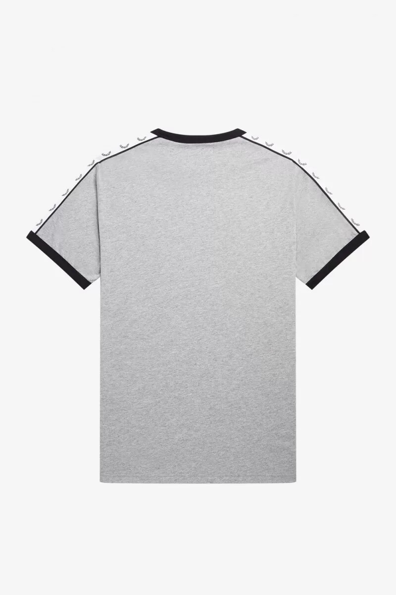 fred perry taped ringer herr t-shirt grå