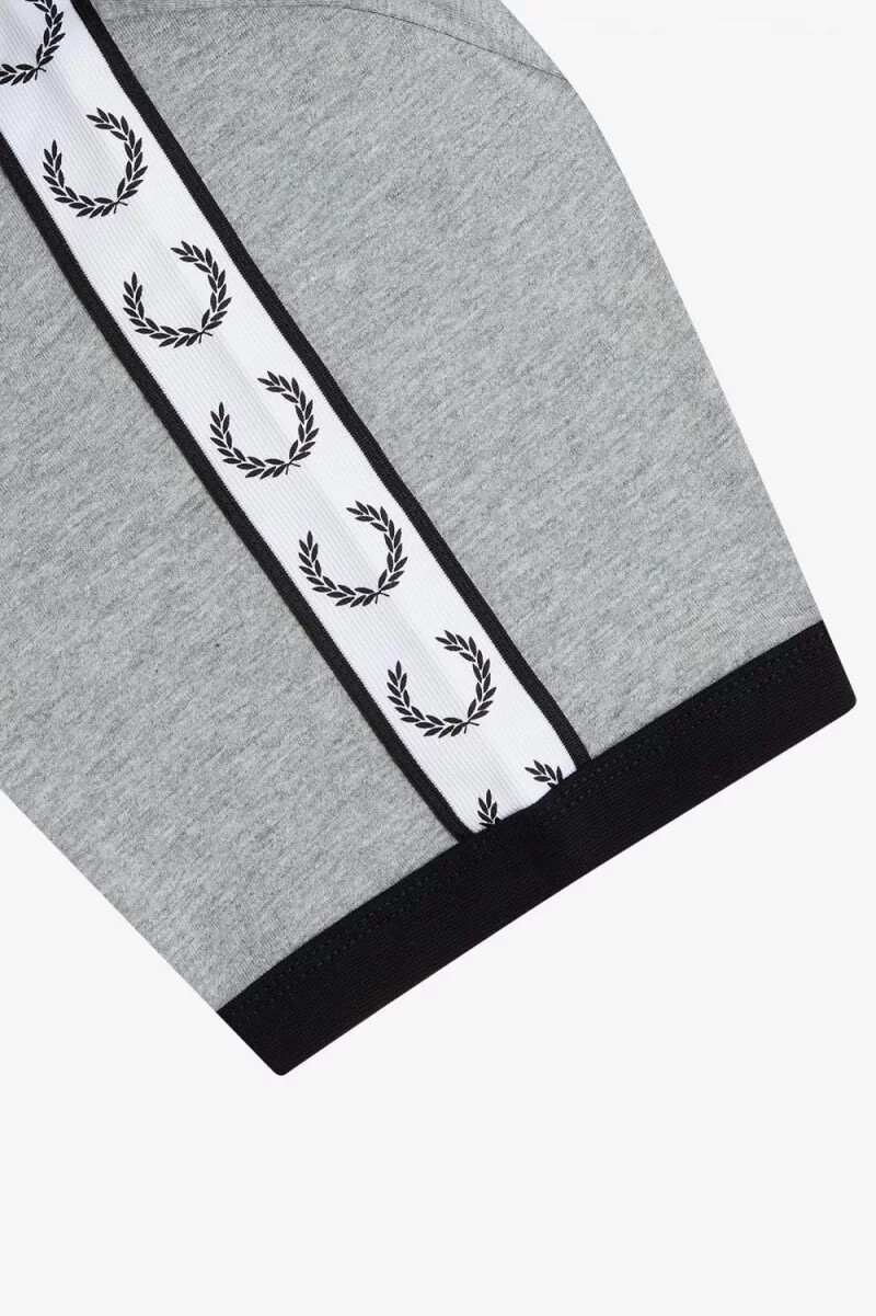 fred perry taped ringer herr t-shirt grå