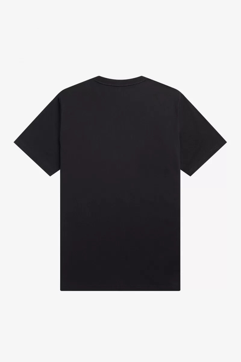 fred perry broderad herr t-shirt svart