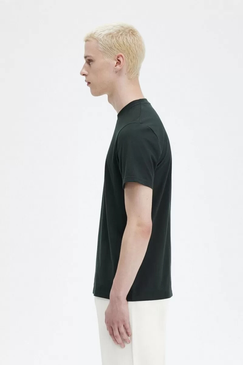 fred perry broderad herr t-shirt nattgrön