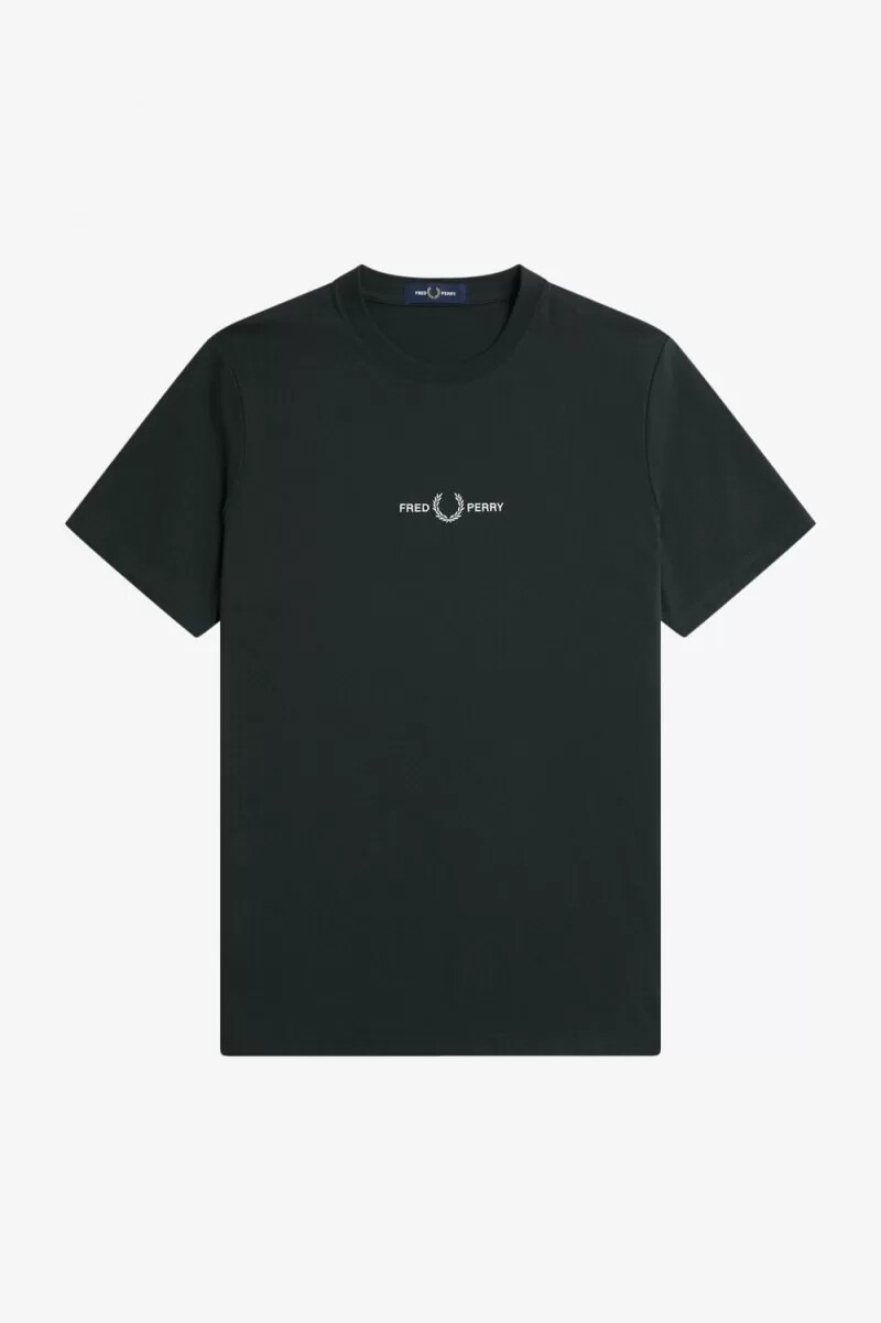 fred perry broderad herr t-shirt nattgrön