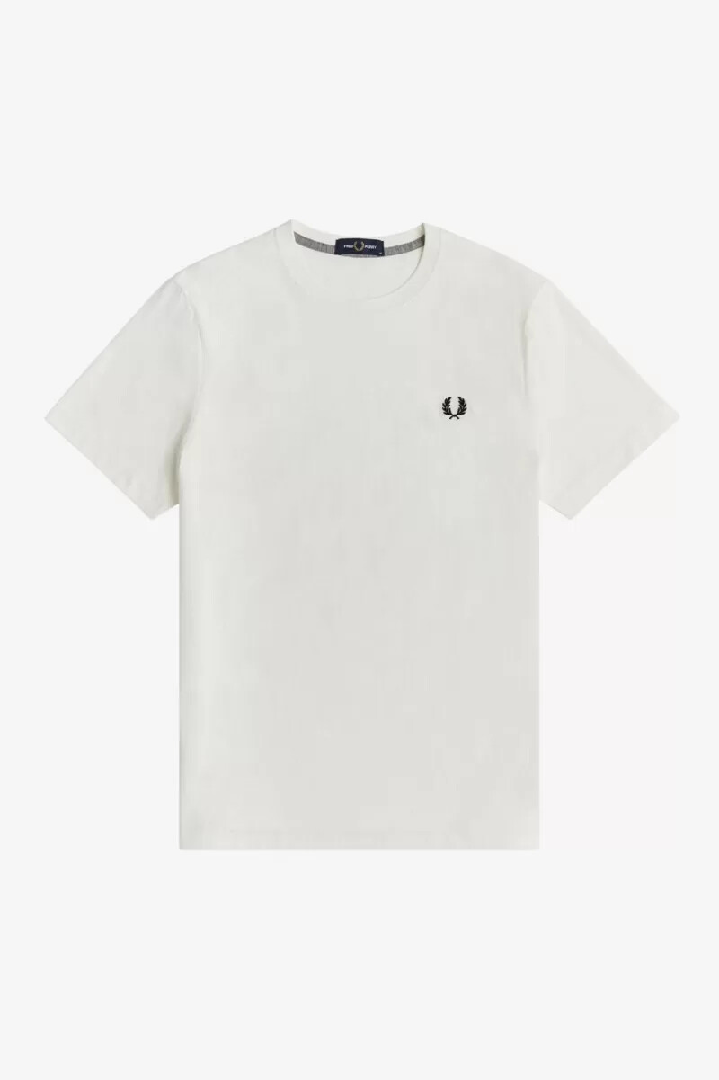 fred perry rund neck herr t-shirt snövit