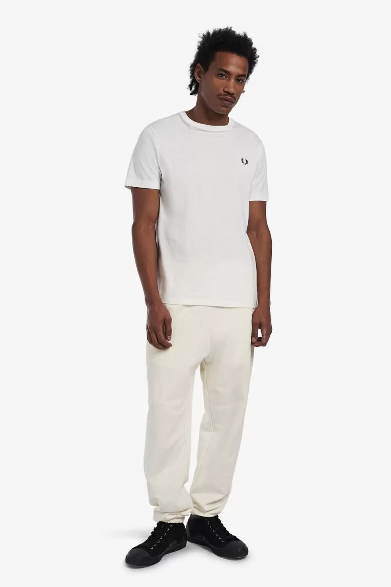 fred perry rund neck herr t-shirt snövit