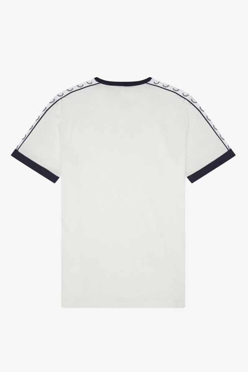 fred perry taped ringer herr t-shirt snövit