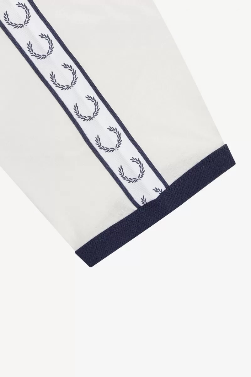 fred perry taped ringer herr t-shirt snövit