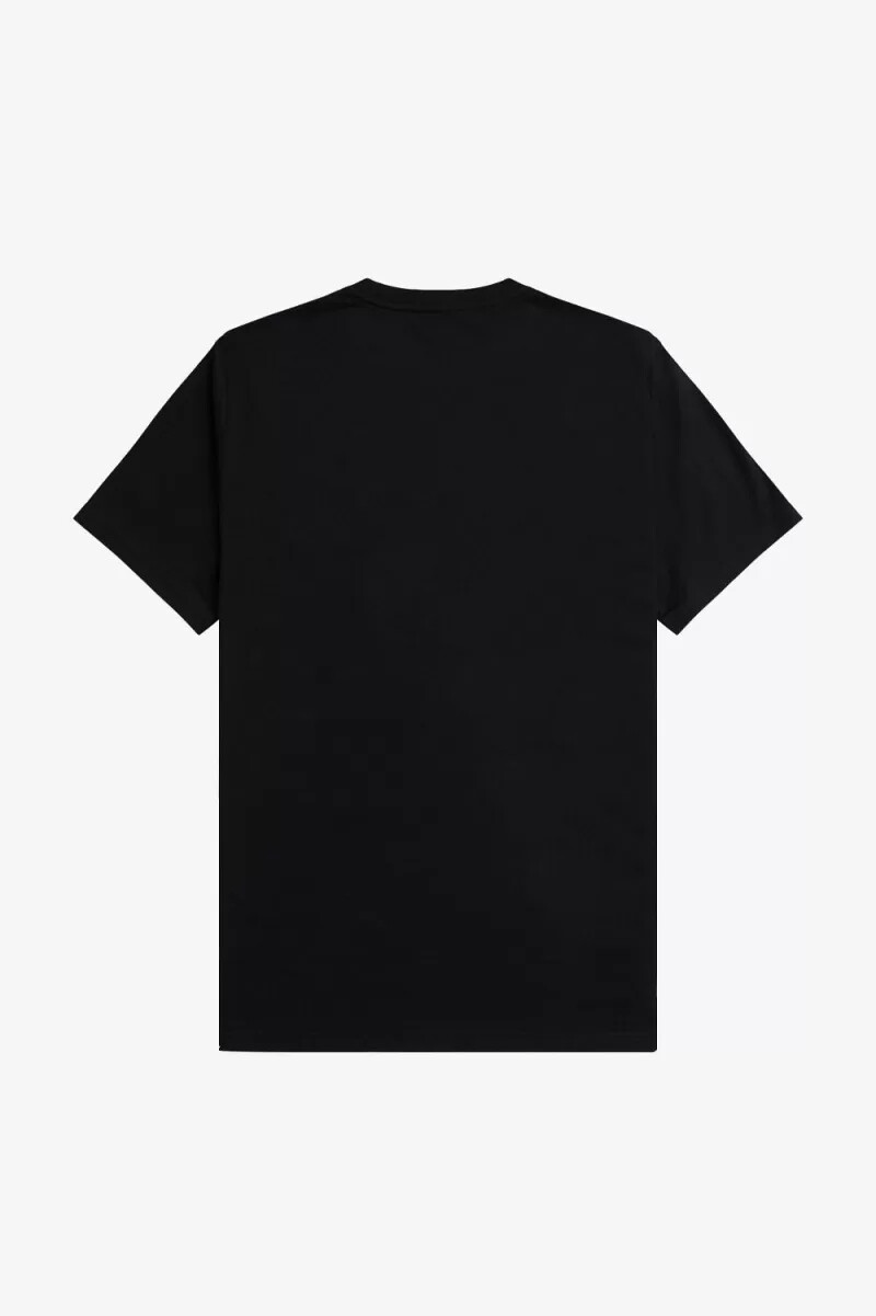 fred perry flockad laurelkrans herr t-shirt svart varm grå