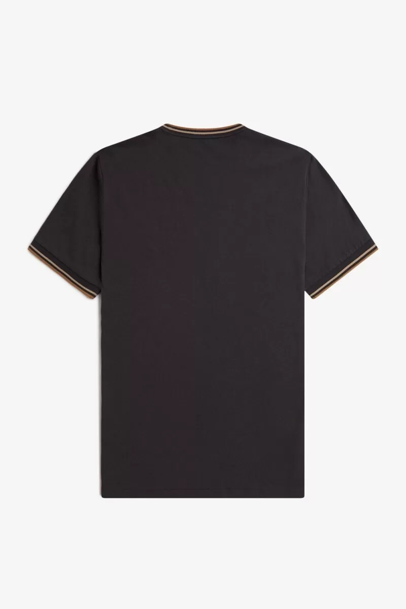 fred perry twin tipped herr t-shirt anchor grå grön mörk kaffe