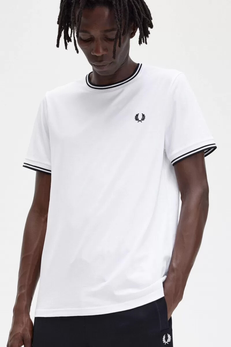 fred perry twin tipped herr t-shirt vit