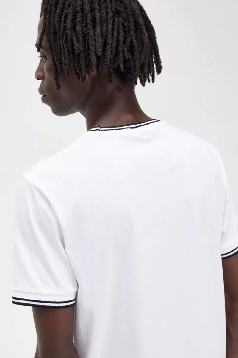 fred perry twin tipped herr t-shirt vit