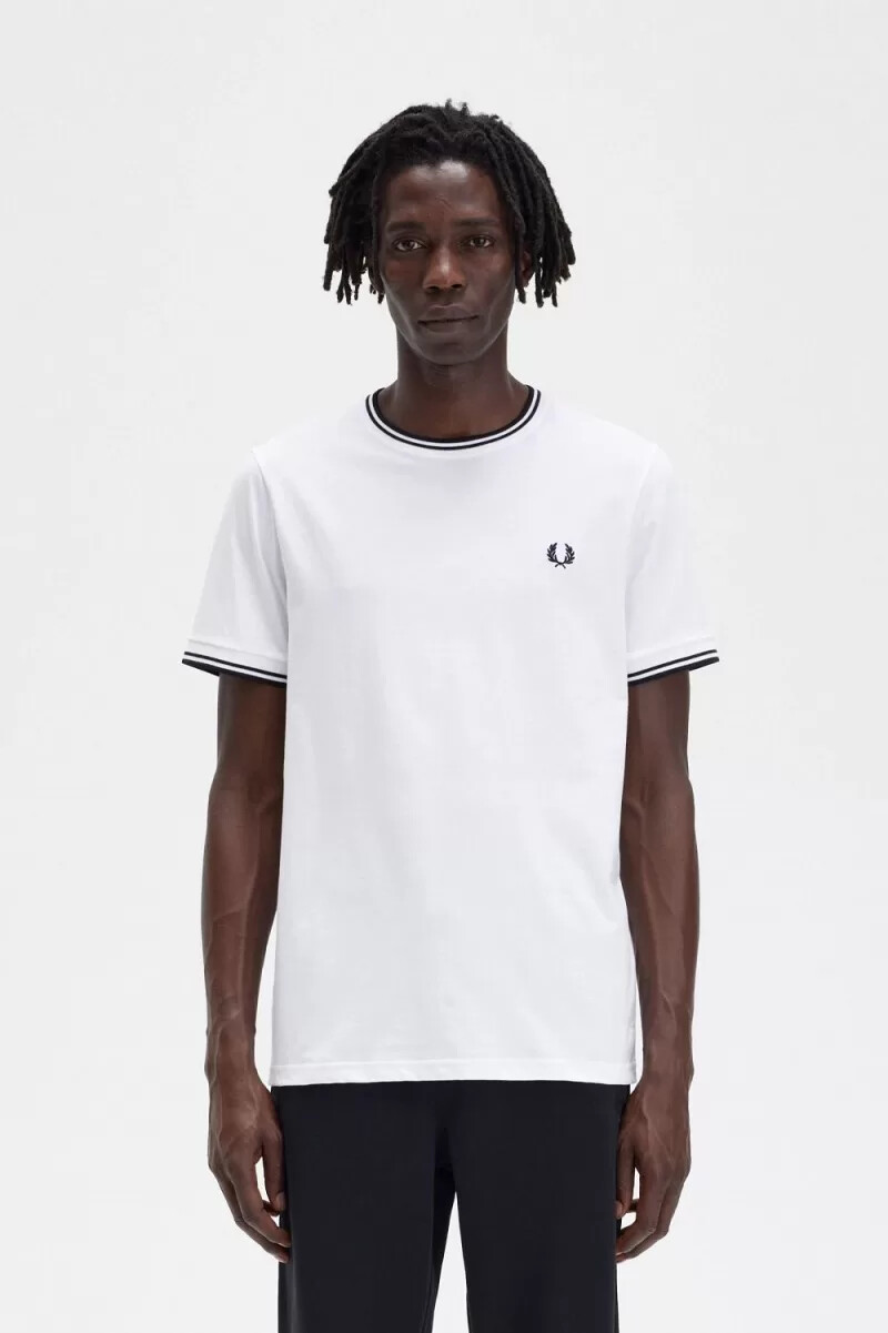 fred perry twin tipped herr t-shirt vit