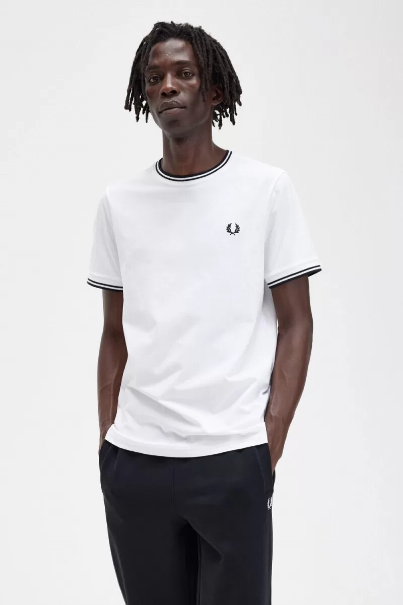 fred perry twin tipped herr t-shirt vit