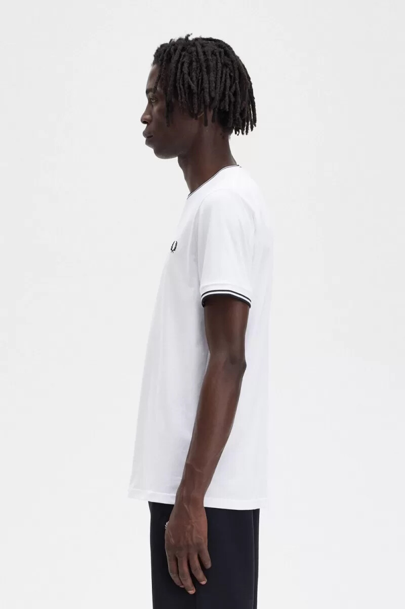 fred perry twin tipped herr t-shirt vit